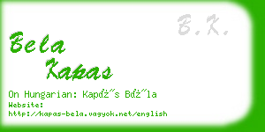 bela kapas business card